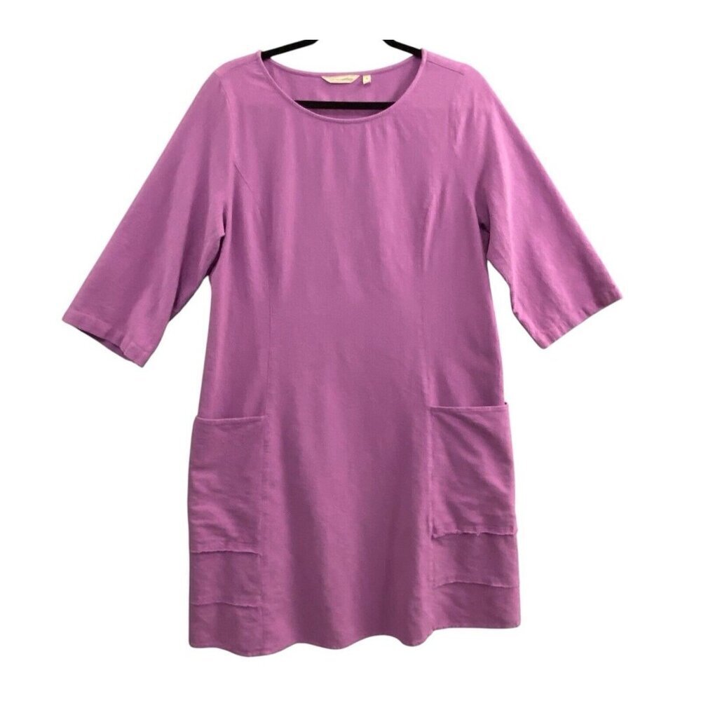 SOFT‎ SURROUNDINGS Women Carpe Diem Gauze Dress Sz M Lilac Boxy Casual 38-12